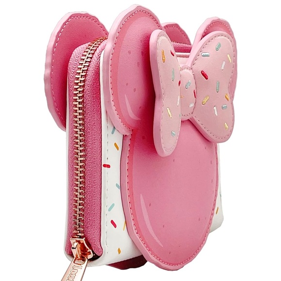NWT Loungefly x LASR Exclusive Disney Minnie Macaron Pink Zip Wallet - Picture 2 of 4